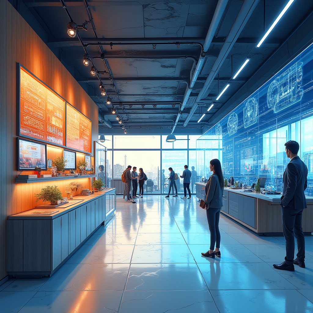 A modern professional illustration showing a team leveraging AI tools to accelerate and enhance product development workflows.